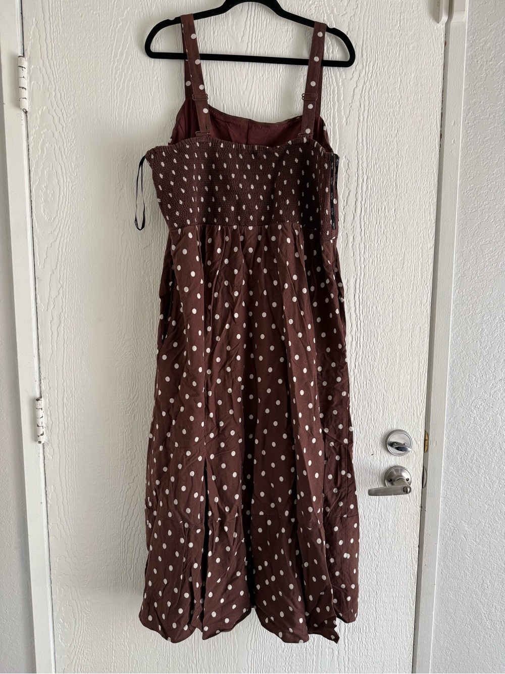 City Chic Brown Polka Dots Midi Ruffle Women's Dress. Size XXL - Picture 3 of 7